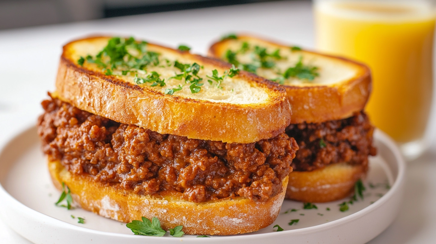 Garlic Toast Sloppy Joe Melts - Quick Dinner Recipe