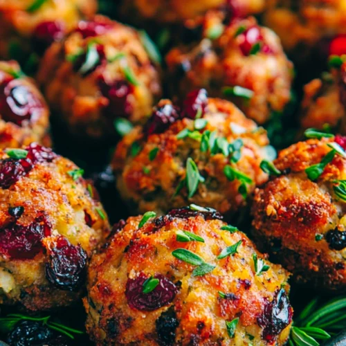 Festive Cranberry Turkey & Stuffing Delight Balls