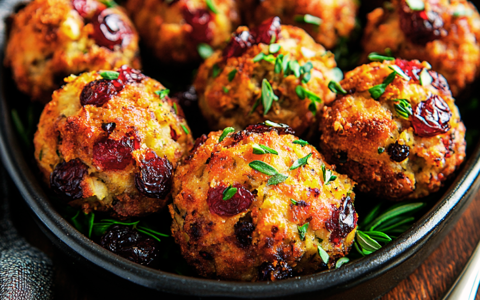 Festive Cranberry Turkey & Stuffing Delight Balls