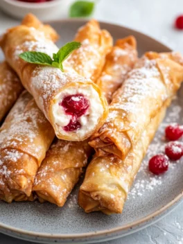 Air Fryer Cherry Cheesecake Egg Rolls