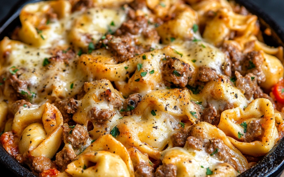 Cheesesteak Tortellini in Rich Provolone Sauce