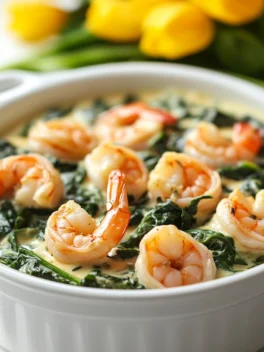 Creamy Shrimp and Crab Spinach