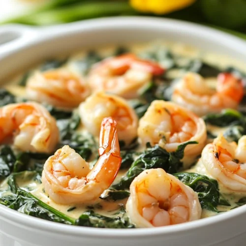 Creamy Shrimp and Crab Spinach