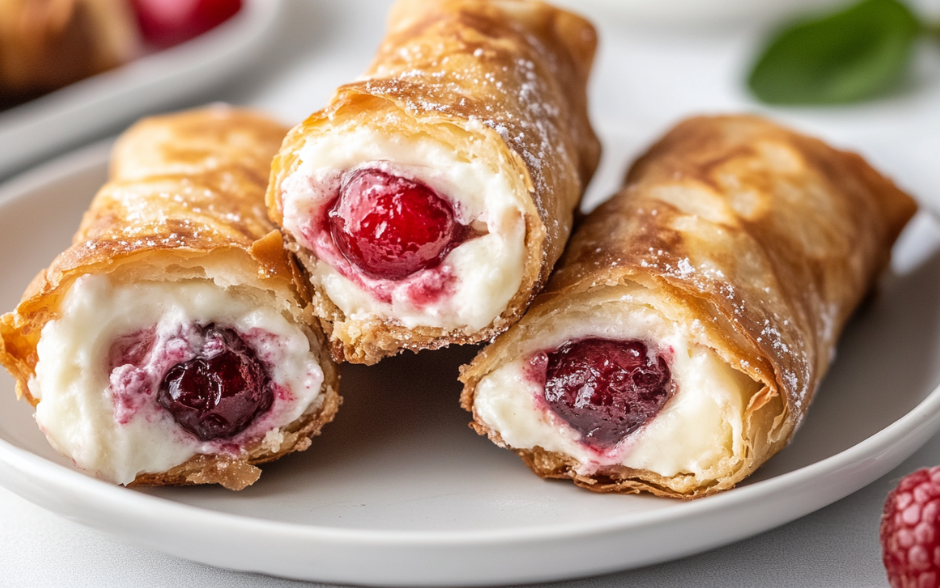 Air Fryer Cherry Cheesecake Egg Rolls